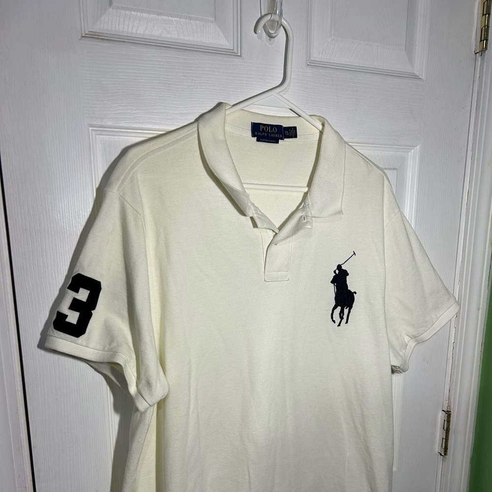 Polo Ralph Lauren Big Pony polo shirt with the number '3' Cream Men’s Size XXL - Picture 2 of 10